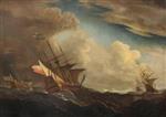 Willem van de Velde  - Bilder Gemälde - English Ships at Sea Beating Windward in a Gale