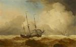 Willem van de Velde  - Bilder Gemälde - English Ships at Sea Running Before a Gale