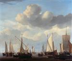 Willem van de Velde  - Bilder Gemälde - Shipping in a Calm