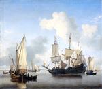 Willem van de Velde  - Bilder Gemälde - Ships Anchored Offshore