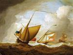 Willem van de Velde  - Bilder Gemälde - Ships under English Flags at Sea