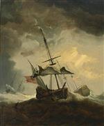 Willem van de Velde  - Bilder Gemälde - Small Ship Dismasted in a Gale