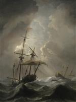 Willem van de Velde  - Bilder Gemälde - Storm at Sea