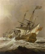 Willem van de Velde  - Bilder Gemälde - The 'Resolution' in a Gale