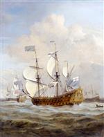 Willem van de Velde  - Bilder Gemälde - The 'St Andrew' at Sea in a Moderate Breeze
