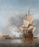 Willem van de Velde  - Bilder Gemälde - The Cannon Shot