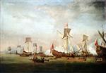 Willem van de Velde  - Bilder Gemälde - The Departure of William of Orange and Princess Mary for Holland, November 