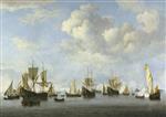 Willem van de Velde  - Bilder Gemälde - The Dutch Fleet in the Goeree Straits (Guinea)