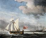 Willem van de Velde  - Bilder Gemälde - The Royal Escape in a Breeze