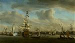 Willem van de Velde  - Bilder Gemälde - The ‘Gouden Leeuw’ on the IJ by Amsterdam