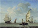 Willem van de Velde  - Bilder Gemälde - Vessels in a Breeze