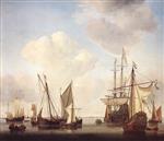 Willem van de Velde  - Bilder Gemälde - Warships at Amsterdam