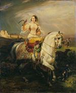 Emile Jean Horace Vernet - Bilder Gemälde - An Algerian Lady Hawking