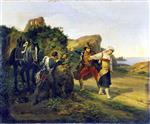 Emile Jean Horace Vernet  - Bilder Gemälde - The Brigand Betrayed