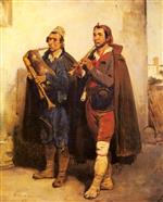 Emile Jean Horace Vernet  - Bilder Gemälde - Village Musicians