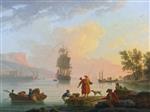 Bild:A Coastal Scene with Fishermen in the Foreground
