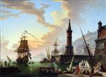 Claude Joseph Vernet - Bilder Gemälde - A Seaport