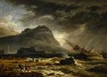 Claude Joseph Vernet - Bilder Gemälde - A Ship Offshore Foundering in a Storm