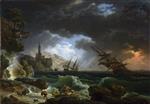 Claude Joseph Vernet - Bilder Gemälde - A Shipwreck in Stormy Seas