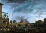 Claude Joseph Vernet - Bilder Gemälde - A Sporting Contest on the Tiber at Rome