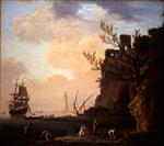 Claude Joseph Vernet  - Bilder Gemälde - An Italianate Harbour