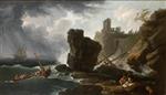 Claude Joseph Vernet  - Bilder Gemälde - Classical Italian Coast Scene
