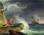 Claude Joseph Vernet  - Bilder Gemälde - Coastal Scene in a Storm