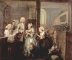 William Hogarth - Bilder Gemälde - Die Heirat mit einer Witwe
