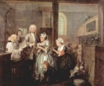 William Hogarth - paintings - Die Heirat mit einer Witwe