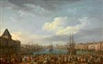 Claude Joseph Vernet  - Bilder Gemälde - Morning View of the Inner Port of Marseille and the Pavilion of the Horloge du Parc