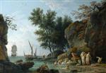 Claude Joseph Vernet  - Bilder Gemälde - Nymphs Bathing in the Morning