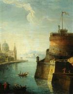 Claude Joseph Vernet  - Bilder Gemälde - Scene on the Tiber