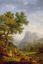 Claude Joseph Vernet  - Bilder Gemälde - The Alpine Shepherdess