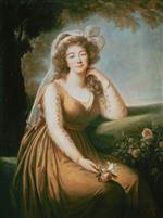 Elisabeth Louise Vigee Lebrun - Bilder Gemälde - Comtesse du Barry, holding a rose