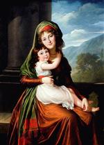 Elisabeth Louise Vigee Lebrun - Bilder Gemälde - Countess von Schoenfeld with her daughter