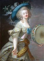 Elisabeth Louise Vigee Lebrun  - Bilder Gemälde - Portrait of Marie-Anne de Cupis with Tambourine
