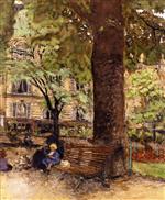 Edouard Vuillard - Bilder Gemälde - A Bench, Square Vintimille