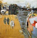 Edouard Vuillard  - Bilder Gemälde - Boat at the Quayside, Hamburg