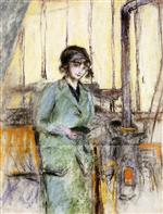 Edouard Vuillard  - Bilder Gemälde - Girl in Green Standing in the Studio