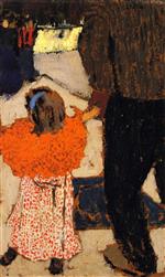 Edouard Vuillard  - Bilder Gemälde - Girl Wearing an Orange Shawl