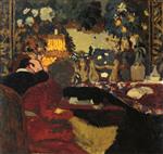 Edouard Vuillard  - Bilder Gemälde - In front of a Tapestry, Misia and Thadee Nathanson, Rue St. Florentin