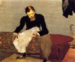Edouard Vuillard  - Bilder Gemälde - Ker-Xavier Roussel Reading the Newspaper