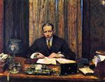Edouard Vuillard  - Bilder Gemälde - Lucien Rosengart at His Desk