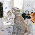 Edouard Vuillard  - Bilder Gemälde - Madame Hessel, A Lady in a Hat with a Ribbon