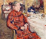 Edouard Vuillard  - Bilder Gemälde - Madame Vuillard in a Red Bathrobe