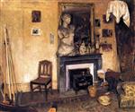 Edouard Vuillard  - Bilder Gemälde - Madame Vuillard Lighting the Stove