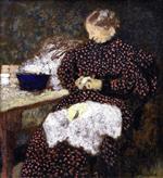 Edouard Vuillard  - Bilder Gemälde - Madame Vuillard Peeling Vegetables