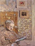 Edouard Vuillard  - Bilder Gemälde - Madame Vuillard with Wallpaper