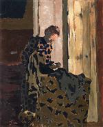 Edouard Vuillard  - Bilder Gemälde - Marie Printing Fabric at the Window