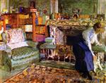 Edouard Vuillard  - Bilder Gemälde - Miss Marguerite Chapin with Her Fox-Terrier